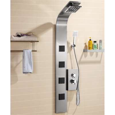 Stainless Steel Shower Panel with Hand Shower Tower Bathroom Massage Bath Rain Shower Column Set